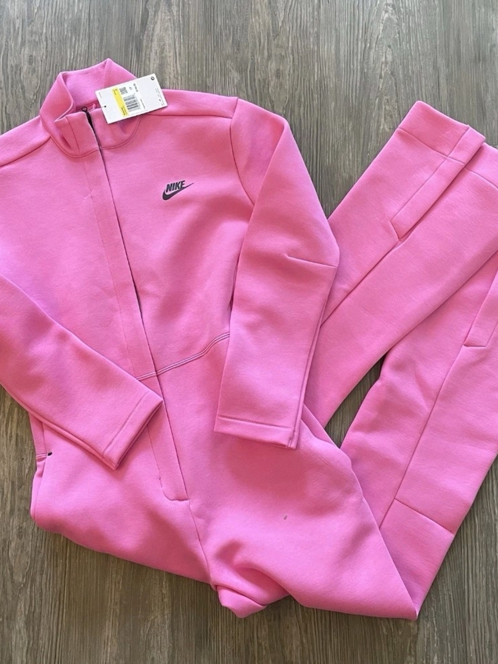 🔥 Women's NIKE TECH PINK FULL ZIP JUMPSUIT (NWT) | Size S